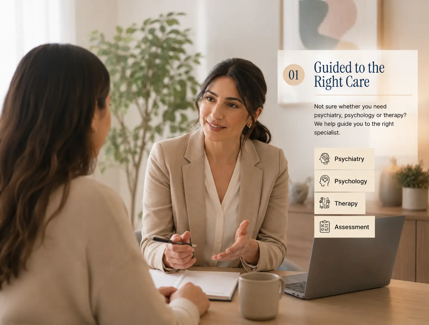 Mental health guidance professional consultation room | Alma Care