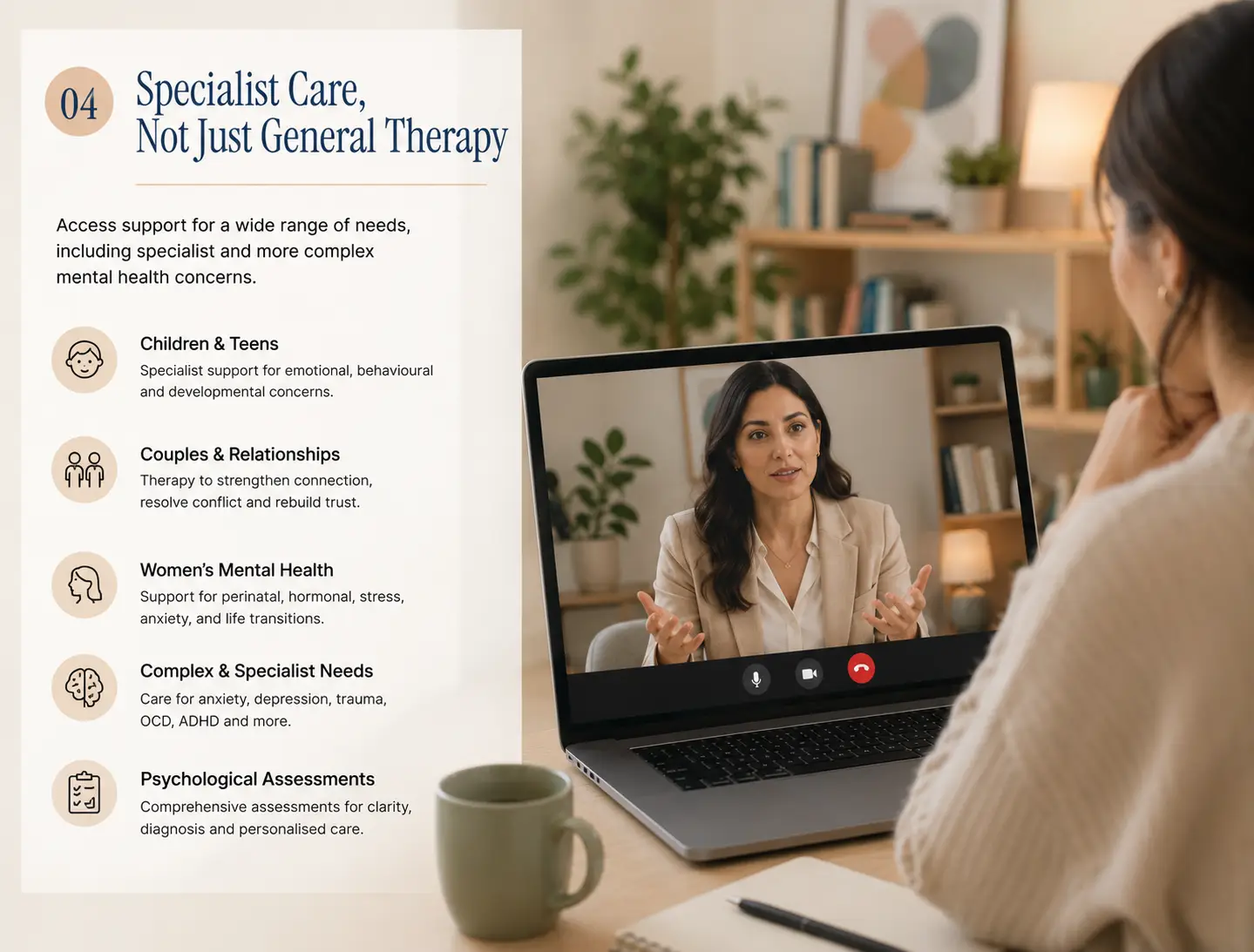 Specialist mental health telemedicine consultation options | Alma Care